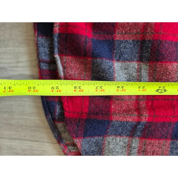 Ardsley Mens XL Plaid Flannel Wool Shirt With Single Needle Tailoring - Picture 7 of 8